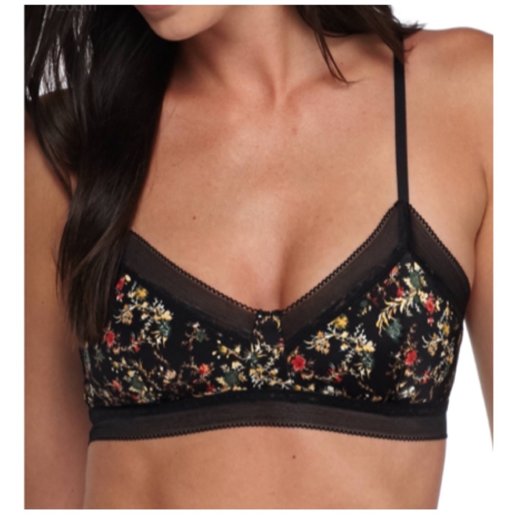 NWT- Sam Edelman Black Floral Bralette - Sz S - Picture 8 of 9